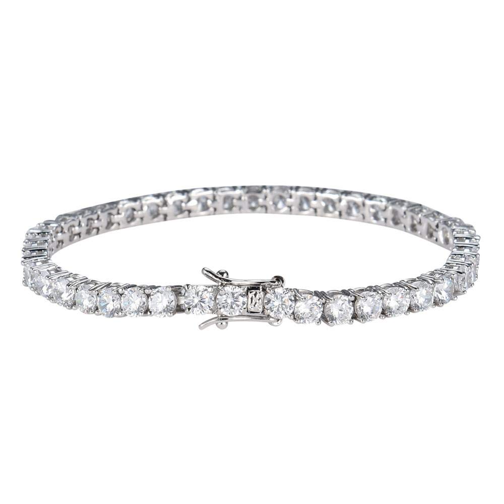 Pulsera Tenis de Plata de ley 925 con Circonita Cúbica Blancas de 5 mm
