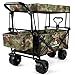 Price comparison product image Maxmass Foldable Trolley Cart with Adjustable Handle and Removable Canopy, Garden Wagon Truck (Camouflage)