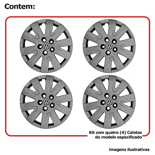 4x Calota VW FOX SPACEFOX POLO Aro 15 GRAFITE Com Logo 017cp