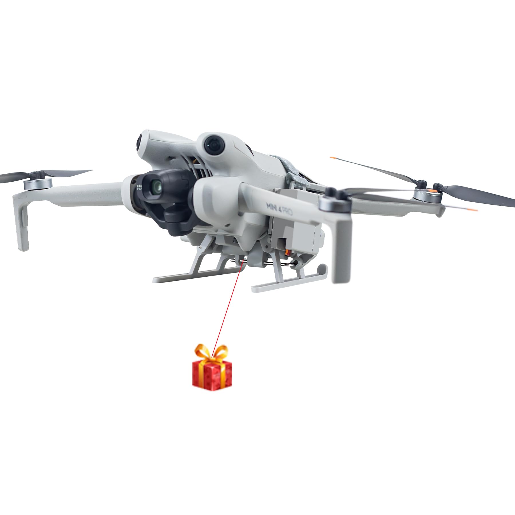 Mini 4 Pro Drone Airdrop Payload Delivery Sistema di trasporto Air Dropping Thrower con carrello di atterraggio Esca da pesca Ricerca Strumento di salvataggio per DJI Mini 4 Pro Drone Accessori
