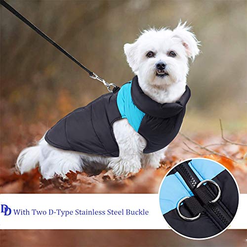 Homieco wasserdichte Hundemantel Jacke, Haustier Winterkleidung Snowproof Wasserdicht, Warme Haustier Jacke Hundejacke Hundepullover für Hunde - Blau