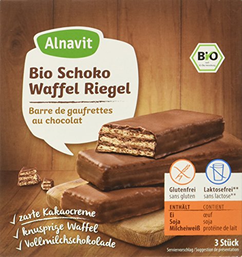 Alnavit Bio Schoko Waffel Riegel, 3 Stück, 75g Cover