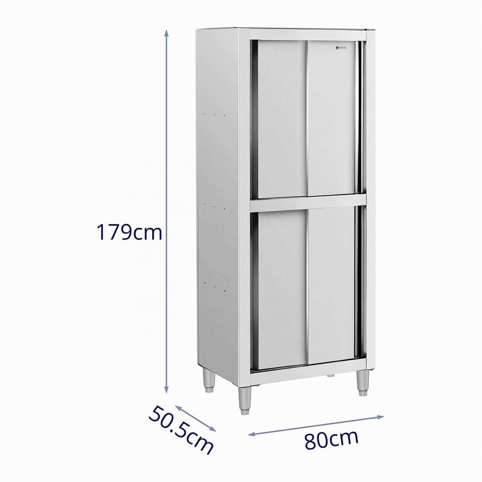 Royal Catering Armadietto da cucina 800 x 500 x 1800 mm, in acciaio inox, colore: grigio/argento