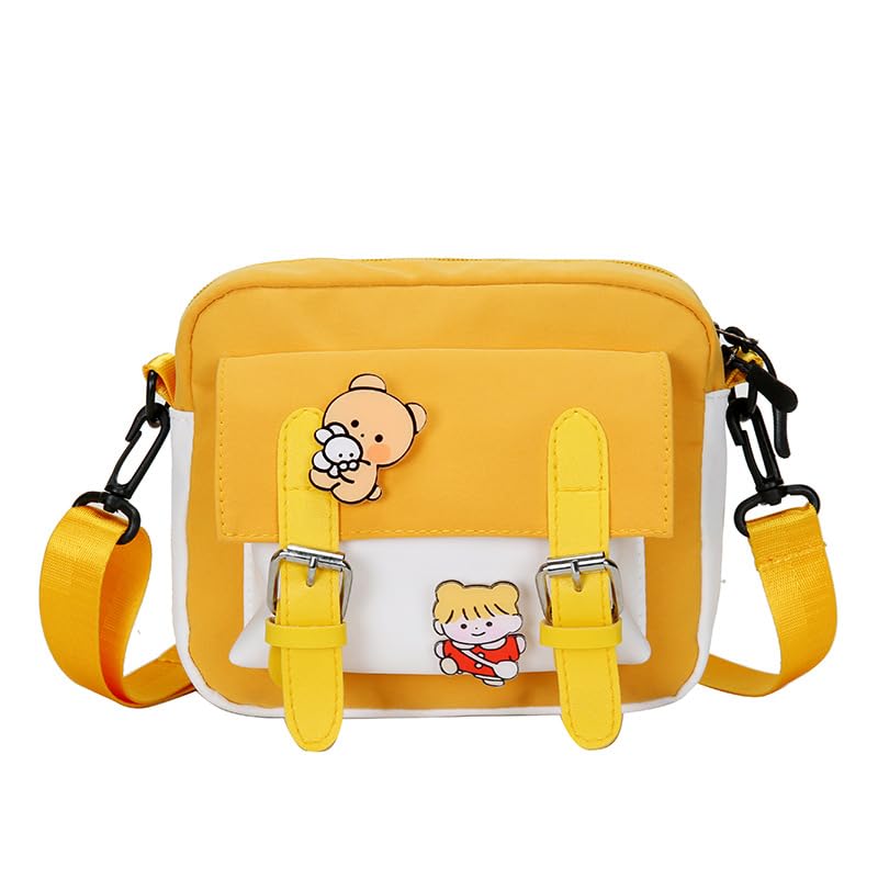 CHENXIAOHONG Moda Estilo JaponêS Saco Crossbody Sacos Tote Para Meninas Adolescentes Bonito Saco Do Mensageiro Bolsa De Ombro Bolsas Femininas (Amarelo)