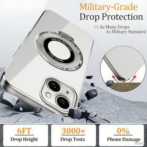 Image of Design for iPhone 13 with Invisible Magnetic O-Ring Stand Military-Grade Clear Case for iPhone 13 6.1 inch [Compatible with Mag-Safe][Great Grip Feeling]