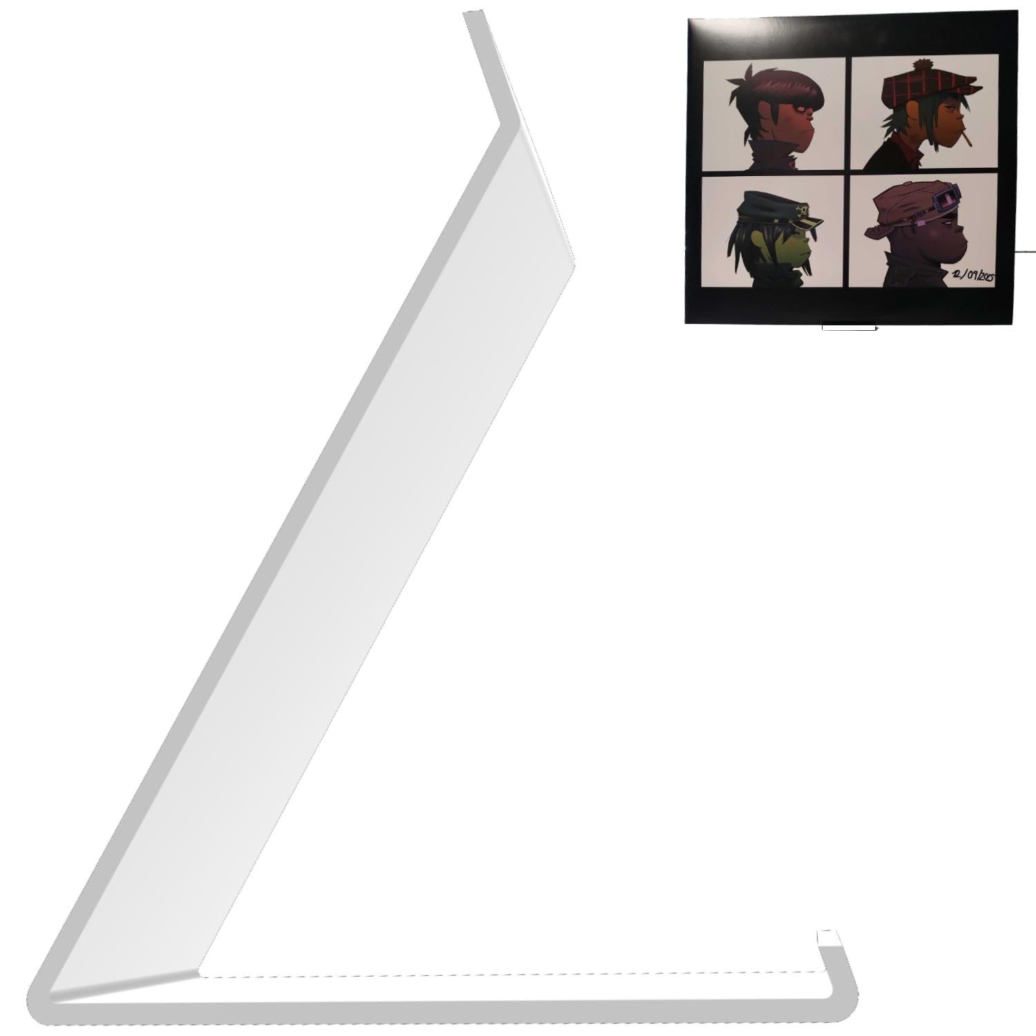 Print It Uk Now Playing Vinyl Record Stand – Modern Display Holder, Premium Plastic Vinyl Stand, Now Spinning Record Accessories (1 Pack - White)