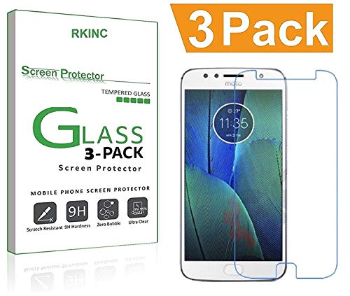[3-Pack] for Motorola Moto G5 Plus/Moto G Plus (5th Generation) RKINC [Tempered Glass] Screen Protector [0.3mm Ultra Thin 9H Hardness 2.5D Round Edge] with Lifetime Replacement Warranty