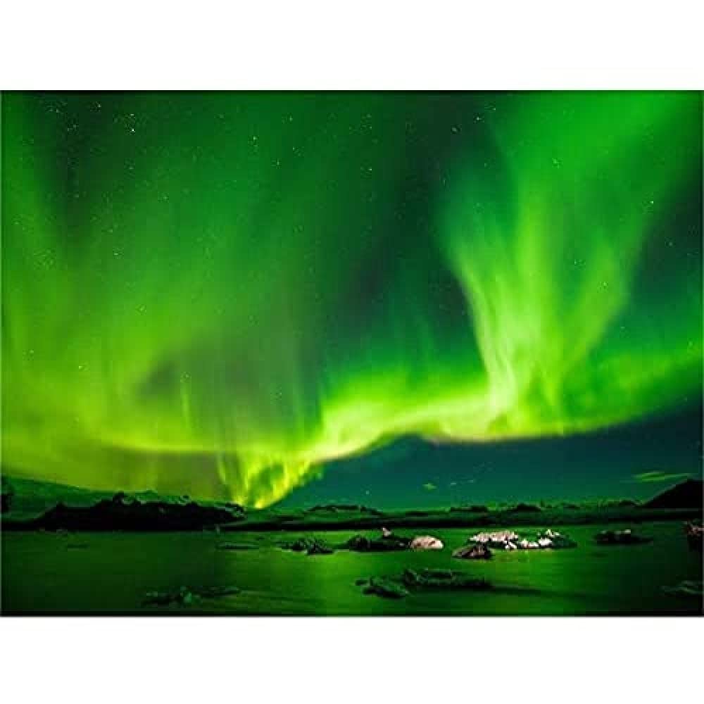 Northern Lights Aurora Borealis Green Wall Art Print