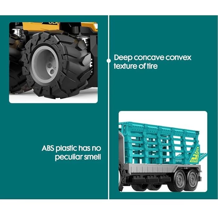 Image of Die cast Alloy 1:43 Animal Transport Truck Toys for Kids Boys Girls Friction Powered Car Carrier Container Toy Pull Back Vehicle Birthday Gift(Pack of 1,Multicolor)