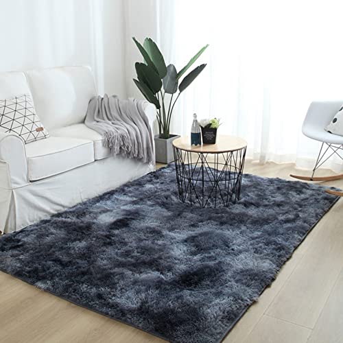 CHBIN Hochflor 120x180cm Shaggy Teppich Langflor Teppiche Plüsch Teppich Spitzenqualität Waschbar für Esszimmer oder und Die Küche Cafe Lounge Sofas Usw, Dunkelgrau