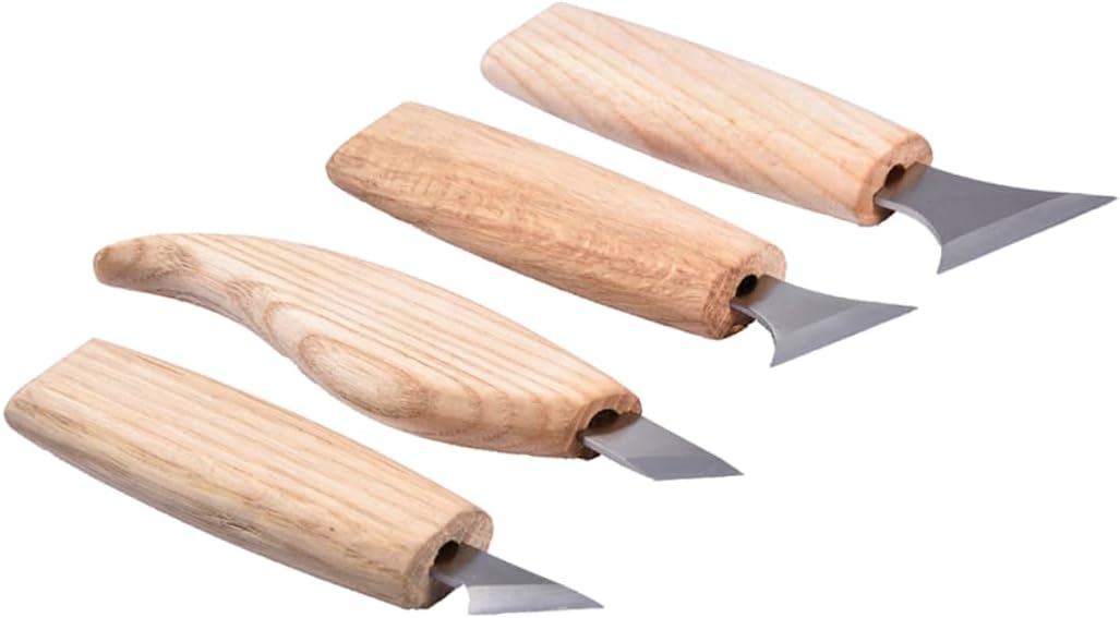 VILLCASE 2pcs Carving Hand Chisel Kit Wood Carving Tools Chrome-vanadium Cutting Bits Hardwood Handles Beginner-friendly