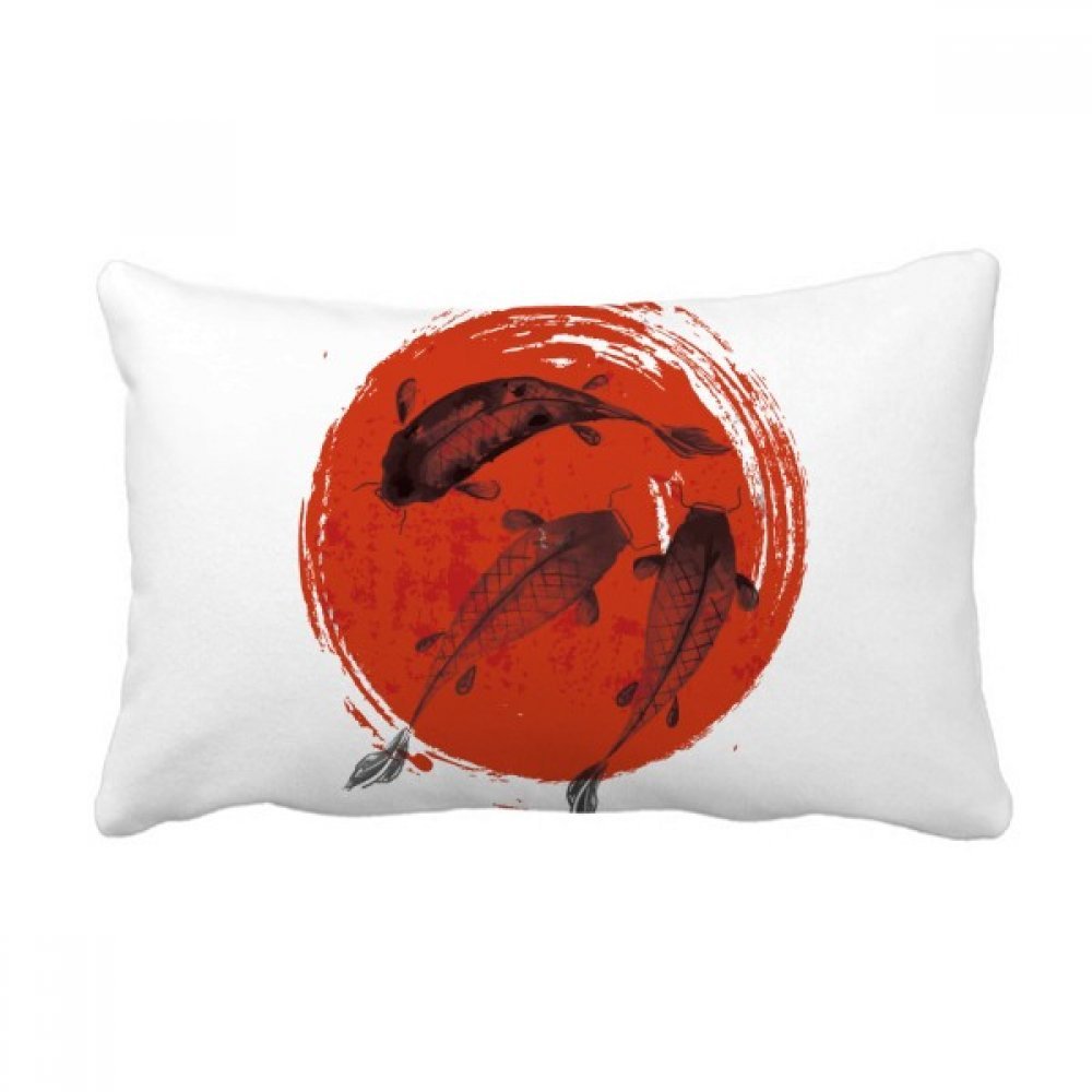 Oreiller de canapé carpe japonaise rouge idée cadeau originale déco maison