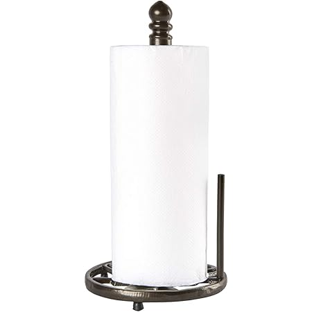 JOGREFUL Decorative Paper Towel Holder Stand, Vintage Cast Iron Roll Paper Towel Stand, Easy One-Handed Tear for Kitchen Countertop Bathroom Home ...