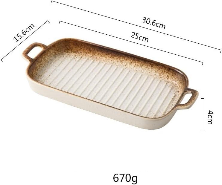 Lasagna Pans Large Rectangular Baking Dish 30.6cm Ceramic Pan for Cooking Kitchen and Daily Use Safe for Oven Microwave for Baking Cake(Multi-colored)