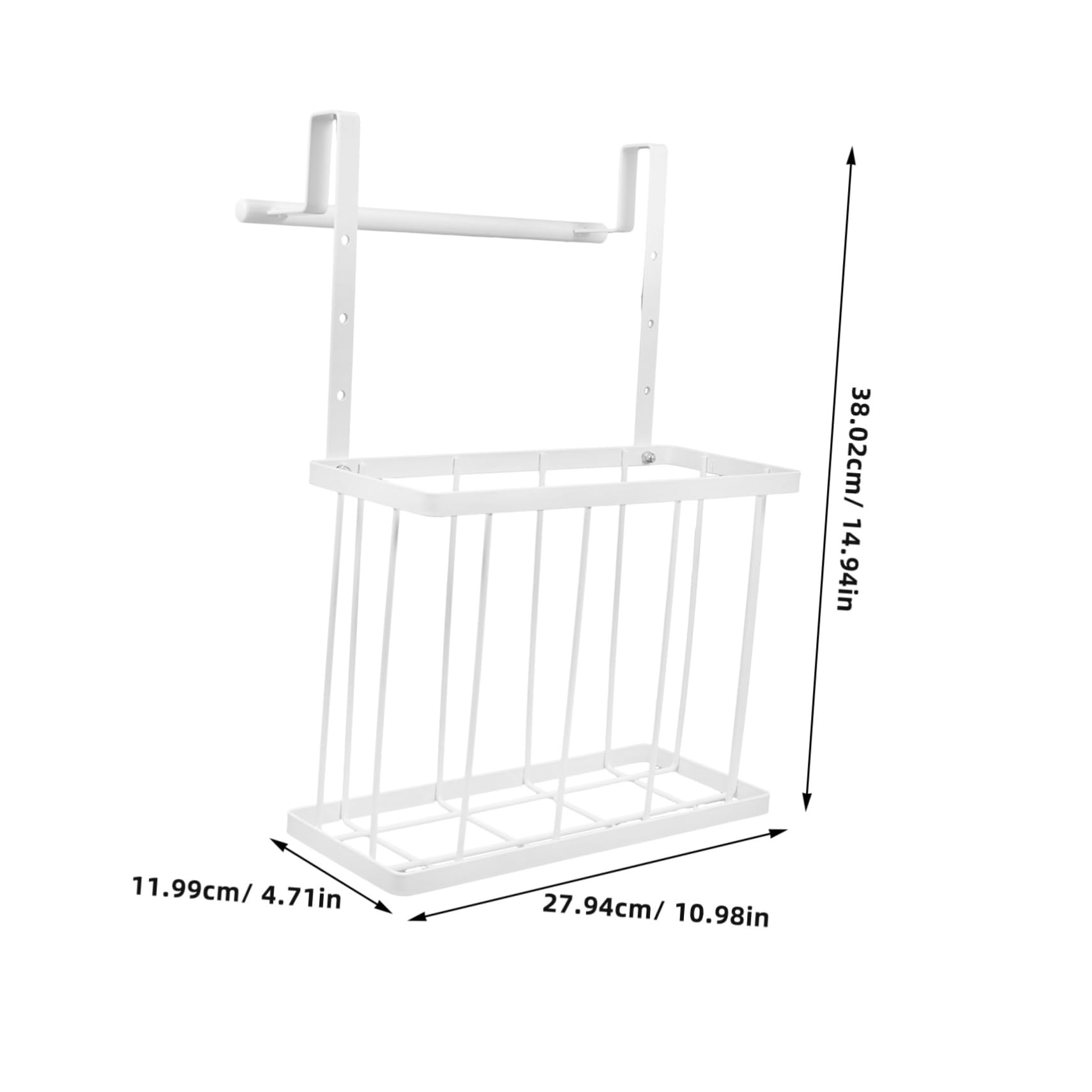 Cabilock Over Cabinet Storage Basket with Towel Bar Organizer for Kitchen and Bathroom Door Hanging Holder for Easy Access to Towels and Essentials