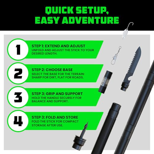 image for Rhino USA Tactical Hiking Stick with Integrated Survival Kit – Essen