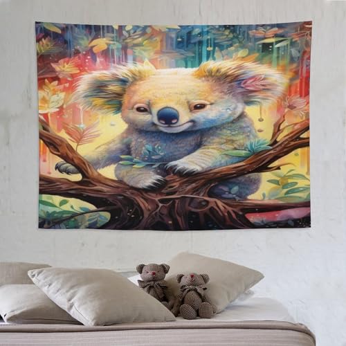 Tenture murale koala pour masquer un mur vide et réussir la décoration d'une chambre d'enfant