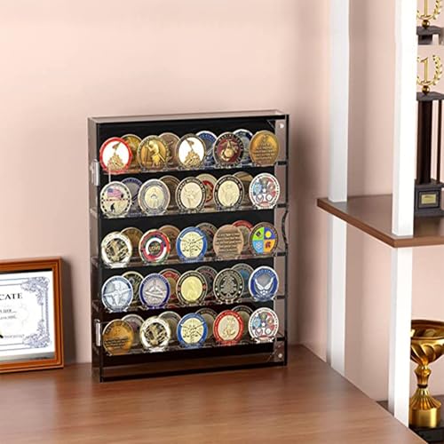 Caja organizadora acrílica para monedas 5 capas blanca miniatura 2