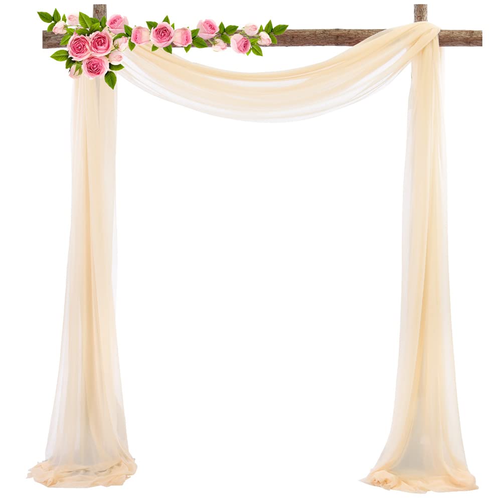 MaiYu-MY 18 Ft Table Runner,Wedding Arch Draping Fabric Panels Chiffon, Fabric Drapes Arbor Drapery Wedding Ceremony Reception Swag Decorations for Wedding Party Decoration (12)
