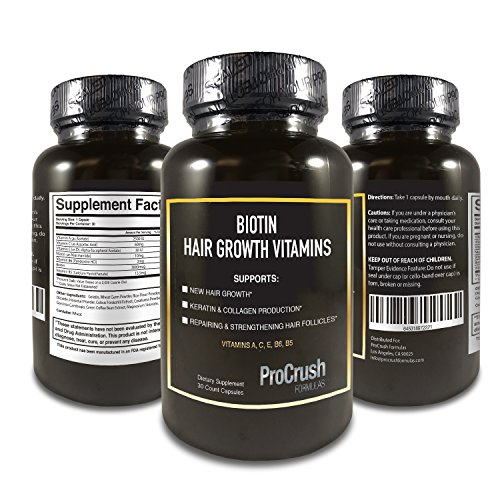 Biotin Growth Support Vitamins- Grow Longer, Fuller, Thicker, Healthier Hair, Nails & Skin for Both Men & Women