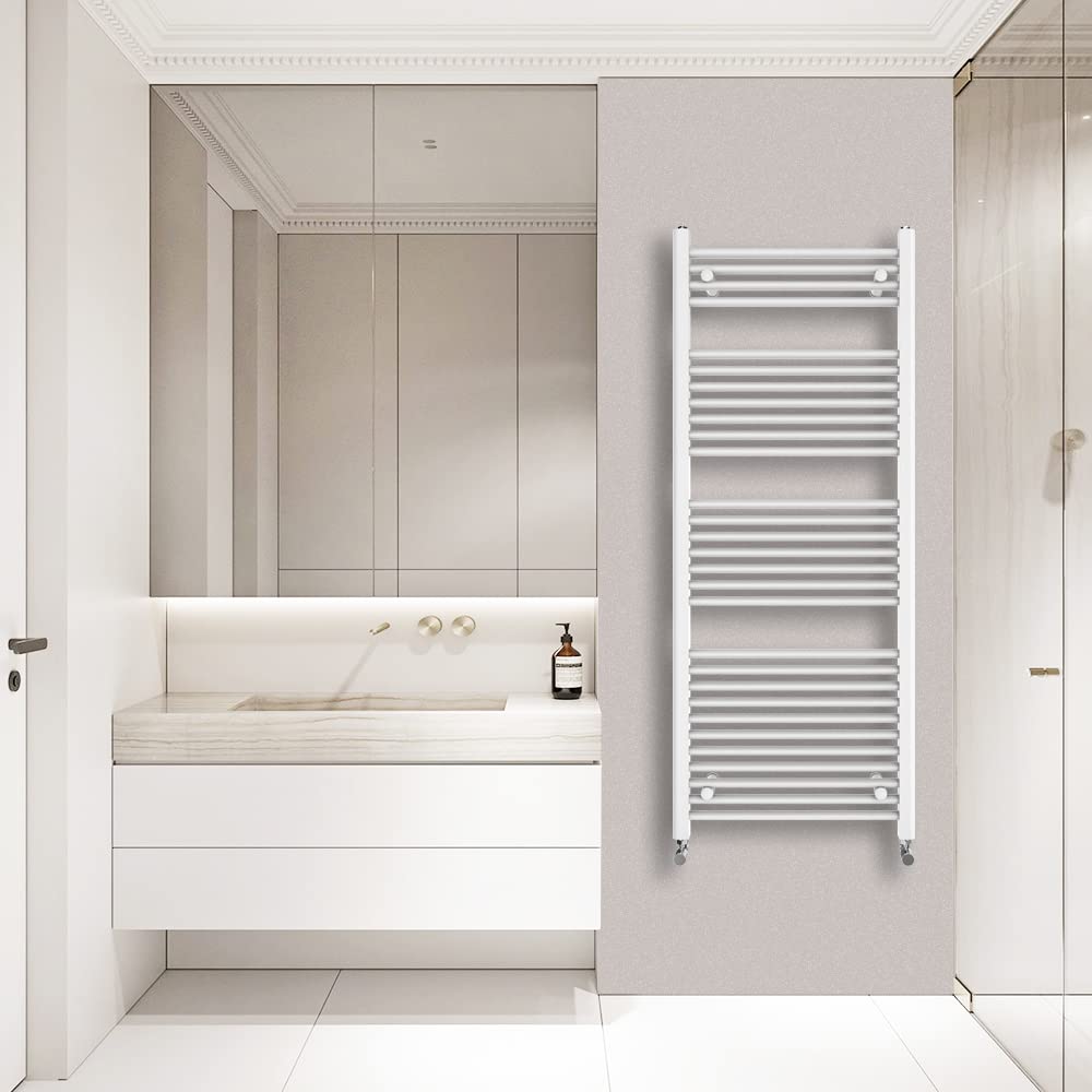 Warmehaus White Straight Heated Towel Rail Radiator Ladder 1500X600mm