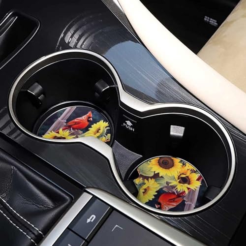 4PCS Portavasos para Auto con Diseño Girasol Rojo miniatura 7