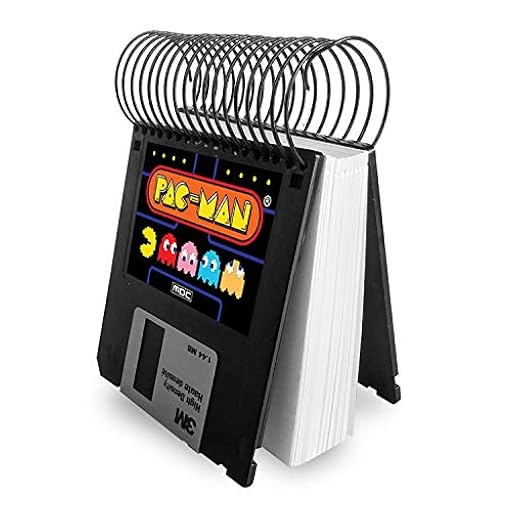 Taco de notas libreta pequeña hecha con disquetes de 3.5 - Bloc notas de 100 hojas blancas, floppy disk, diseño Pacman comecocos regalo friki informático retro, reciclado hecho a mano tamaño 9x8,5 cm | Ya disponible en tu tienda friki favorita! En mundofriki.es! Taco de notas libreta pequeña hecha con disquetes de 3.5 - Bloc notas de 100 hojas blancas, floppy disk, diseño Pacman comecocos regalo friki informático retro, reciclado hecho a mano tamaño 9x8,5 cm | Ya disponible en tu tienda friki favorita! En mundofriki.es!