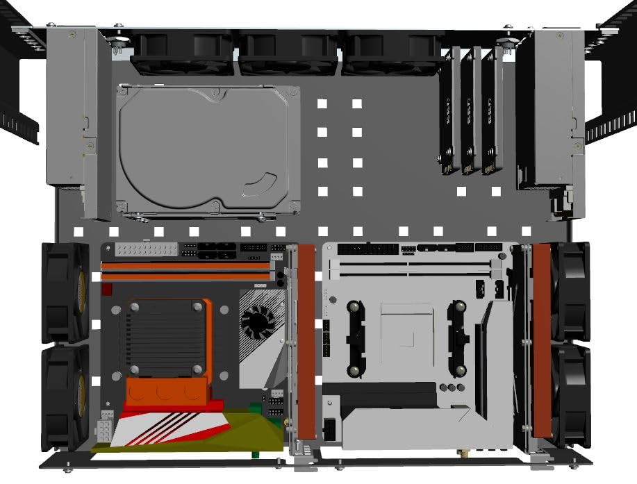 Boîtier Serveur Rack 19 Pouces R-CASE 2 PRO Hauteur 2U pour Double GPU Low Profile - 4