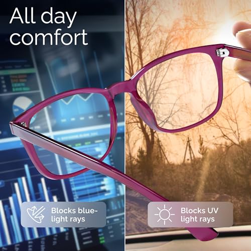Image of livho 2 Pack Blue Light Blocking Glasses, Computer Reading /Gaming /TV /Phones Glasses for Women Men,Anti Eyestrain & UV Glare