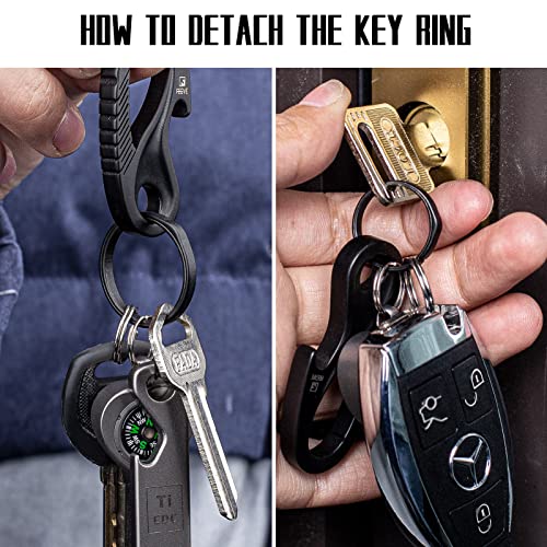 Image of TISUR Titanium Key Chain Rings, Heavy Duty Keychain Rings
