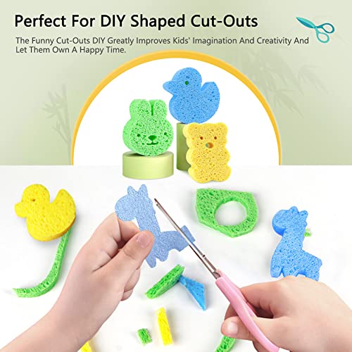 Homexcel Cellulose Sponges Pack Of 12,Natural Non-Scratch Cleaning Scrub Sponges For Kitchen And Household,Compressed Dish Washing Sponge Safe For Non-Stick Cookware #TOP2