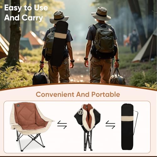 Silla de Camping Plegable Northroad, Silla de Césped Sobredimensionada con Portavasos, Resistente y Acolchada, Soporta 300 Libras para Exterior, Playas, Senderismo y Picnics miniatura 5
