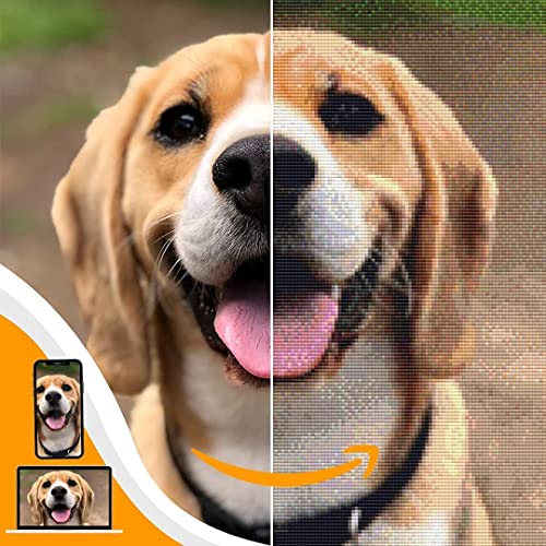 Custom Diamond Painting Kits For Adults 5D Diy - Made In Usa - Personalized Diamond Art, Customized Diamond Dotz Kits, Rhinestone Painting , Paint With Diamonds, Square Drill(9.8 Inch / 25 Cm) #TOP4