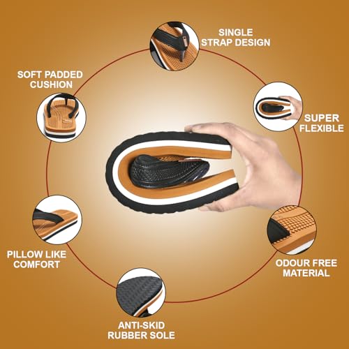 Image of DOCTOR HEALTH SUPER SOFT Men's Acupressure Slippers | Flip-Flops | Men's & Boy's Slippers | Comfortable & Lightweight | Soft Foot Massager | All Day Wear Acupressure Slipper