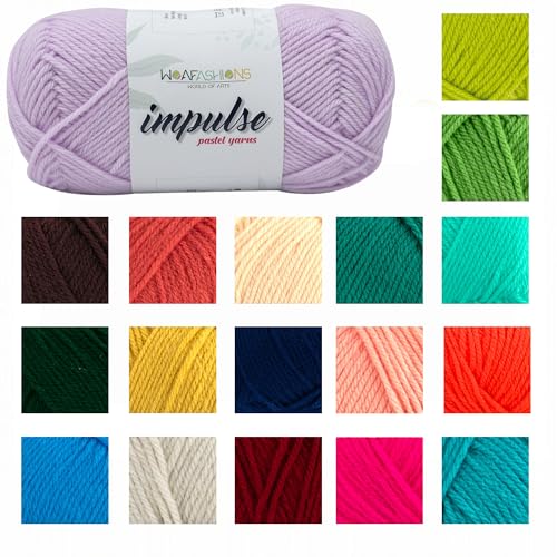 Image of Impulse Hand Knitting & Crochet Yarn, Premium Acrylic, 4 : Medium (Lilac) (4x100gms / 14.1oz)