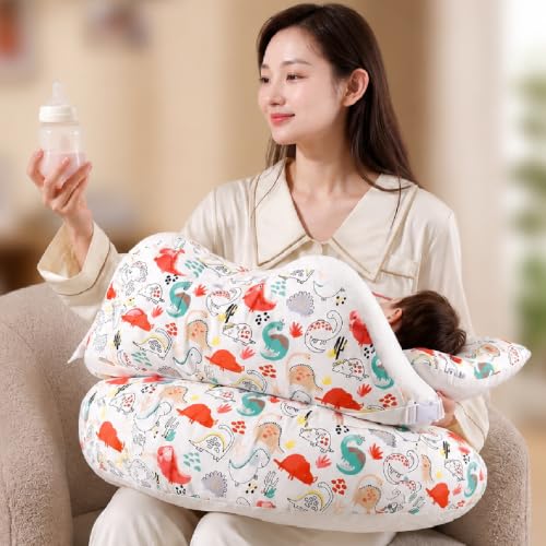 Image of Proliva Feeding Pillow for New Born Baby with Detachable Cover Breast Feeding & Maternity Nursing Pillow for Breastfeeding Support for Baby Feeding Pillow for Mom