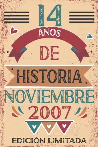14 Años De Historia Noviembre 2007: 14 años. Libro de visitas, cuaderno, 110 páginas de felicitaciones, idea de regalo, regalo Para la esposa, novia, mujer, La madre