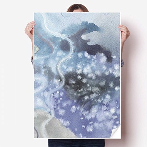 Autocollant de mur aquarelle multicolor 80x55cm papier peint - 2