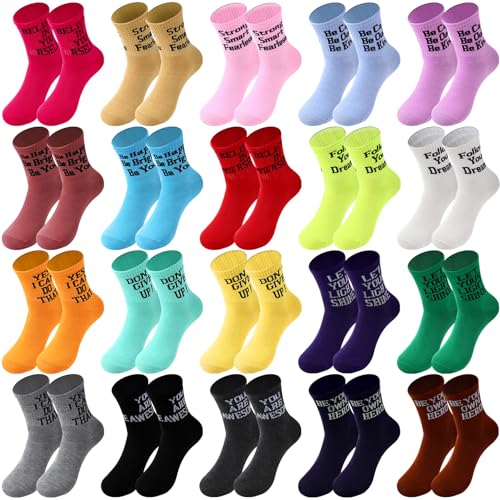 Cuffbow 20 Pack Crazy Funny Emotion Socks for Women Crew