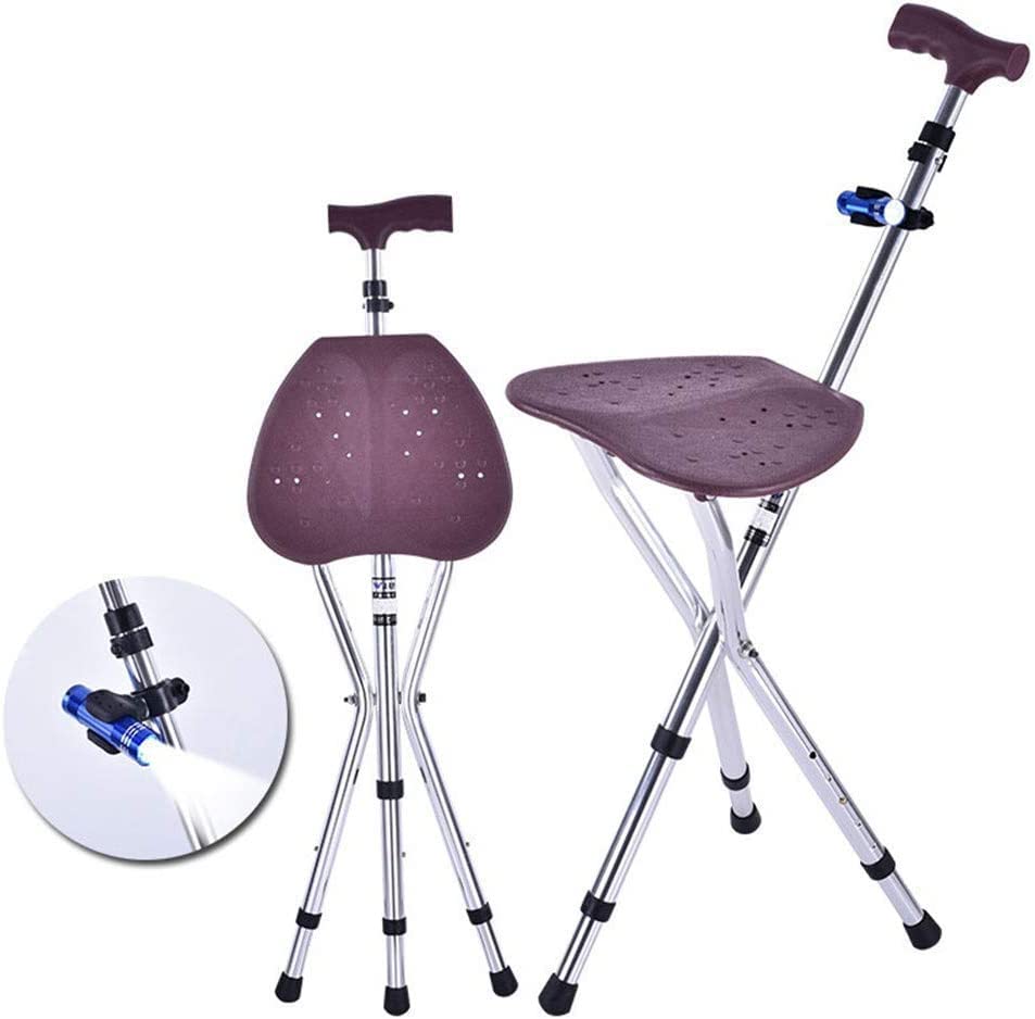 Canne de marche avec siège pliant et tabouret de repos portable pour senior