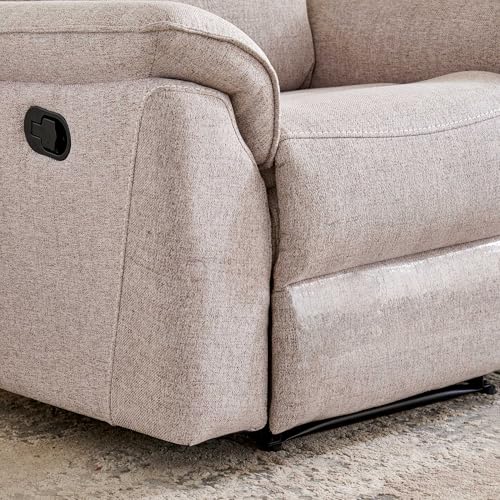 Image of Home Centre | Artise Fabric 1-Seater Recliner | Recliner for Living Room | Solid Wood | Beige | 1 Year Warranty