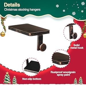 Loncaster Christmas Stocking Holders for Mantle,Weighted Stocking Holder for Mantle Fireplace Toppers Christmas Decorations,Heavy Duty Christmas Stocking Hangers Hooks for Mantle (Bronze) Loncaster Christmas Stocking Holders for MantleWeighted Stocking Holder for Mantle Fireplace Toppers Christmas DecorationsHeavy Duty Christmas Stocking Hangers Hooks for Mantle Bronze