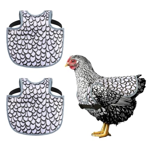 2 Pack Chicken Saddles for hens Chicken Back Protector for Hens, Comfortable & Lightweight Chicken Aprons for Hens(Black and White)