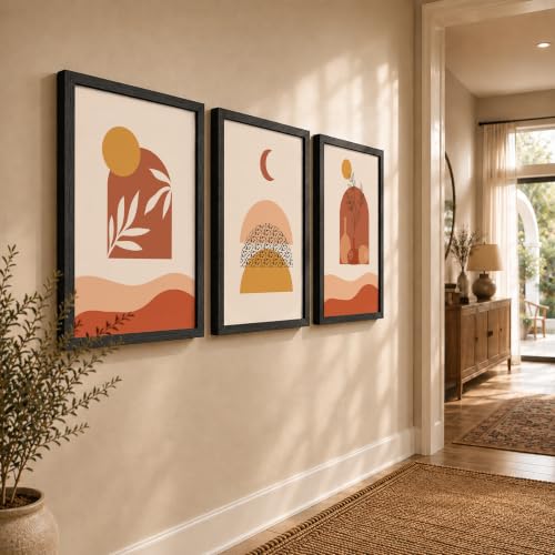 Image of NoWorries Modern art wall paintings /Wall hangings for home decor, Wall art framed poster art prints (Theme-minimal) multicolor Set of 3 frame (Art-13, 13x19inch)