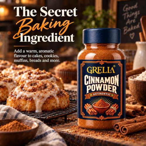 Image of 110 g Sri Lankan Cinnamon Powder | Aromatic Ground Dalchini for Tea, Coffee, Baking, Desserts, Oats, Smoothies, Curries and Everyday Cooking | Warm Spice for Sweet and Savoury Recipes | Easy-Use Jar Pack | Vegetarian