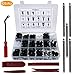 WisFox 425 PCS Clips Ajuste Cuerpo Coche Universales Auto Nylon Negro Plástico,Set para automóvil con sujetador push retainer y Herramienta de Desmontar y Caja de Almacenaje-Negro