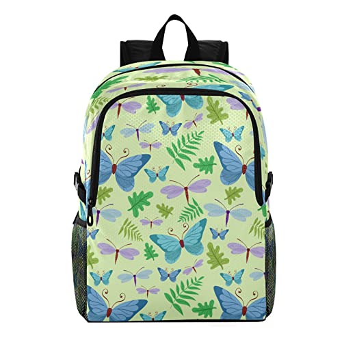 Sac à dos léger Vnurnrn papillon bleu pliable imperméable pour garçons filles voyage cartable