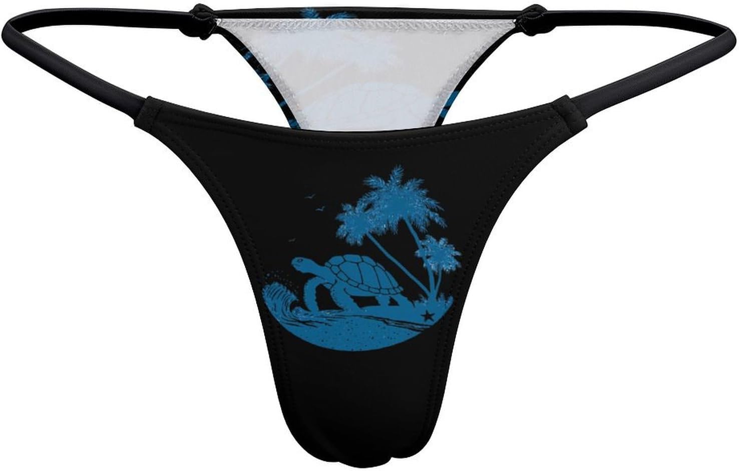 Tribal Turtle Thongs for Women Underwear G-String Panties | Breathable,Low Rise Panties,T-back,Sexy,Briefs,No Show Thongs