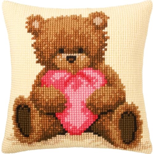 Vervaco Love Teddy Bear Cross Stitch Cushion Kit