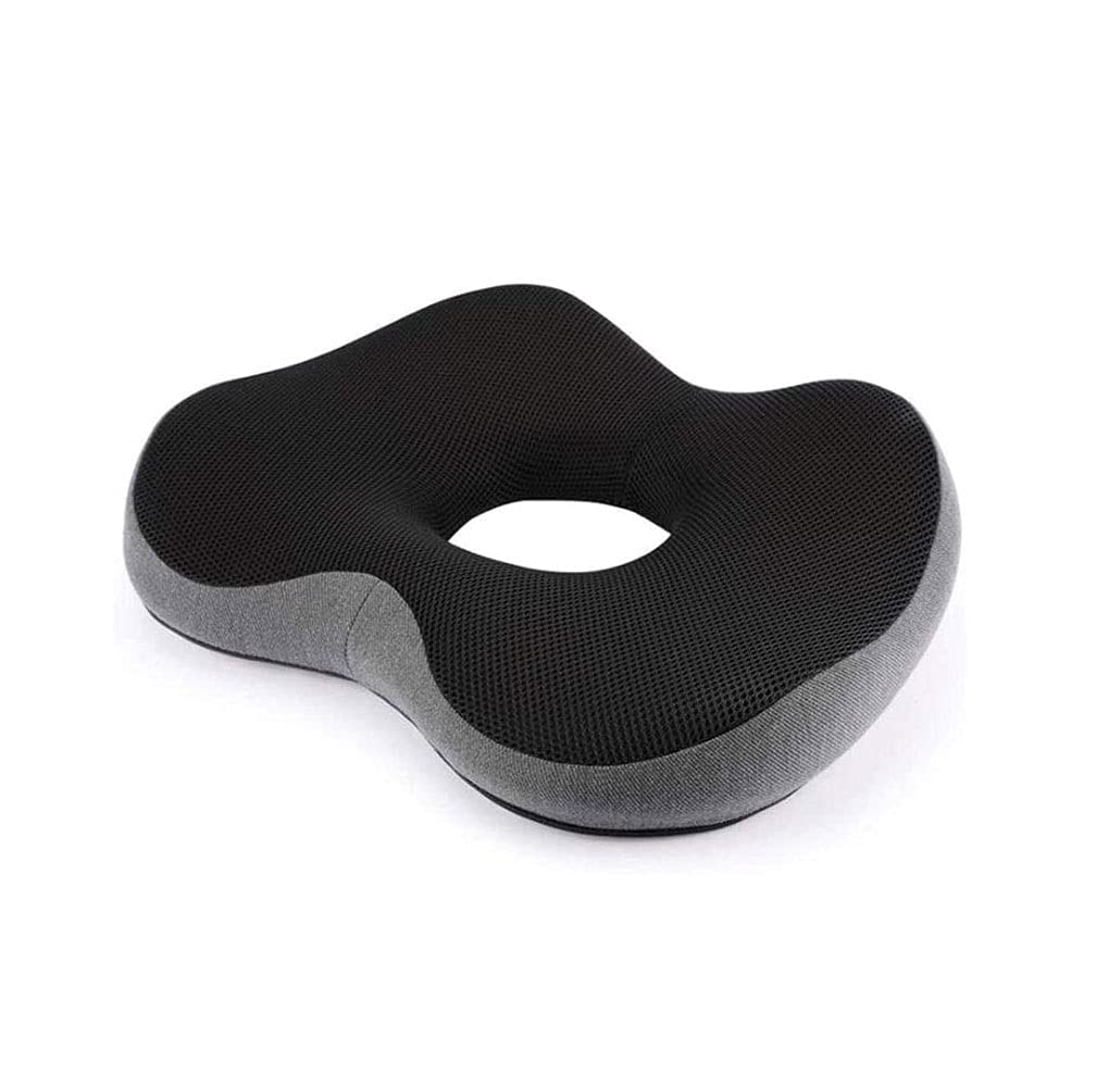 Smsom Black Donut Pillow Seat Cushion Orthopedic Design| Tailbone & Coccyx 100% Memory Foam Pillow | Pain Relief For Hemorrhoid, Pregnancy Post Natal, Surgery, Sciatica And Relieves Tailbone Pressure，
